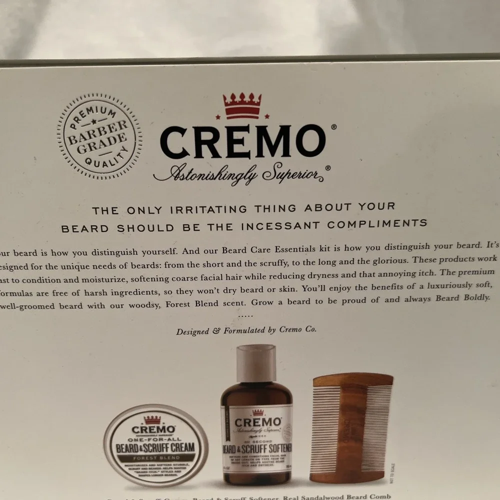 NEW‎ CREMO FOREST BLEND BEARD CREAM BEARD SOFTENER BRUSH SET BEARD CARE GROOMING